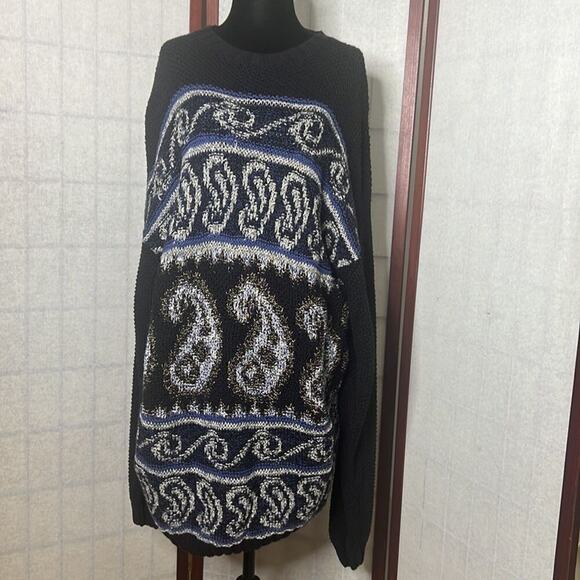 HENRY GRETHEL KNITTED PAISLEY‎ PRINT TUNIC SWEATER SIZE XL - Picture 1 of 10